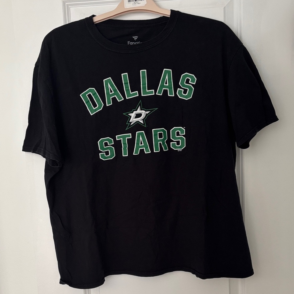 Fanatics Dallas Stars Black Tee with Green and White Logo